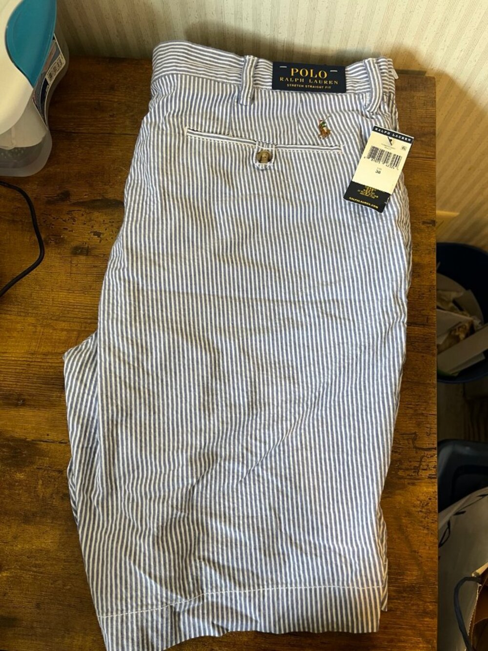 Polo Ralph Lauren Men's Stretch Straight Fit Seersucker Shorts with Pony